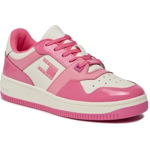 Sneakersy Tommy Jeans Tjw Retro Basket Patent Ltr EN0EN02499 Pink Alert THW