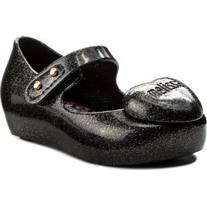 Polobotky Melissa Mini Melissa Ultragirl Heart M 32285 Black Glitter 50714