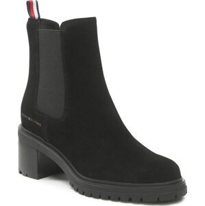 Polokozačky Tommy Hilfiger Outdoor Chelsea Mid Heel Boot FW0FW06619 Černá