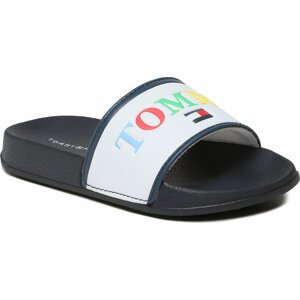 Nazouváky Tommy Hilfiger Maxi Velcro Pool Slide T3B0-32934-1172 M White/Multicolor X256