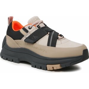 Sneakersy Calvin Klein Jeans Hybrid Shoe Laceup Strap YM0YM00728 Travertine/Shocking Orange ACC