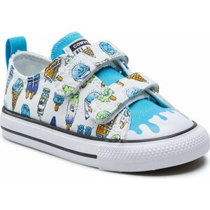 Plátěnky Converse Ctas 2V Ox A01209C White/Baltic Blue/Lime Rave