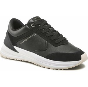 Sneakersy Tommy Hilfiger Runner With Heel Detail FW0FW06621 Black BDS