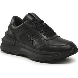 Sneakersy Calvin Klein Jeans Chunky Runn Laceup Low Leather YM0YM00521 Triple Black 0GT