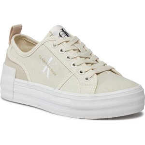 Sneakersy Calvin Klein Jeans Bold Vulc Flatf Low Cs Ml Btw YW0YW01412 Creamy White/Eggshell 0GI