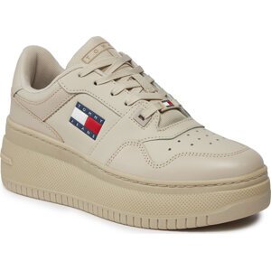 Sneakersy Tommy Jeans Tjw Retro Basket Flatform Ess EN0EN02506 Bleached Stone AEV