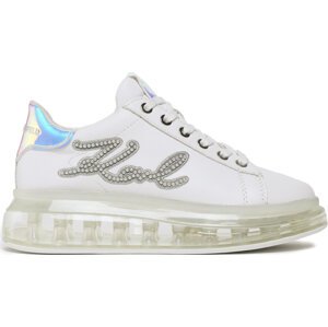 Sneakersy KARL LAGERFELD KL62610P White Lthr W/Iridescent