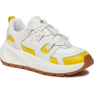 Sneakersy Tommy Hilfiger Th Premium Runner Mix FW0FW07651 White/Valley Yellow 0K9