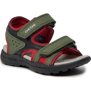 Sandály Geox J Vaniett Boy J455XC 015CE C3267 M Military/Red