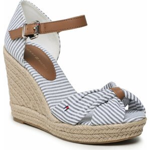 Espadrilky Tommy Hilfiger Basic Seersucker High Wedge FW0FW07160 Seersucker/Bluecoast 0G5