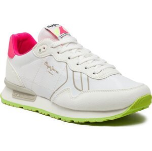 Sneakersy Pepe Jeans Brit Neon W PLS40011 White 800