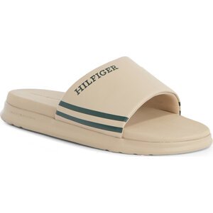 Nazouváky Tommy Hilfiger Dual Density Hilifger Pool Slide FM0FM05017 Beige AEG