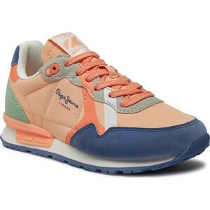 Sneakersy Pepe Jeans Brit Print G PGS40001 Lagoon Blue 539