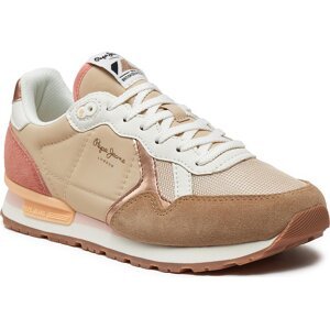 Sneakersy Pepe Jeans Brit Mix W PLS40012 Sand Beige 847