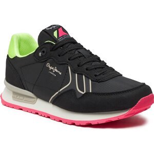 Sneakersy Pepe Jeans Brit Neon W PLS40011 Black 999