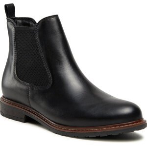 Kotníková obuv s elastickým prvkem Tamaris 1-25056-29 Black Leather 003