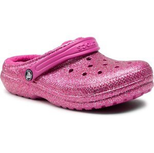 Nazouváky Crocs Classic Lined Glitter Clog K 207462 Fuchsia Fun/Multi