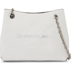 Kabelka Calvin Klein Jeans Sculpted Shoulder Bag24 Mono K60K607831 Bílá