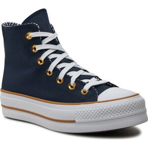 Plátěnky Converse Chuck Taylor All Star Lift Platform Herringbone Stripe A08860C Obsidian/White/Trek Tan