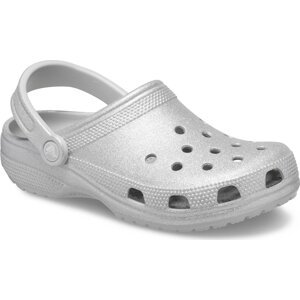 Nazouváky Crocs Classic Glitter Clog 205942 Silver 040