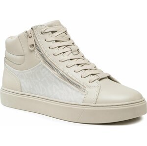 Sneakersy Calvin Klein High Top Lace Up W/Zip Mono HM0HM01046 Outline Mono Beige 0F5