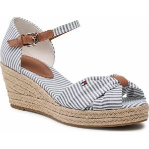 Espadrilky Tommy Hilfiger High Wedge Seersucker FW0FW07158 Seersucker/Bluecoast 0G5