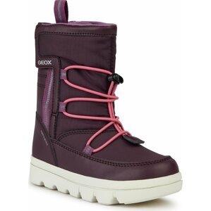 Sněhule Geox J Willaboom Girl B A J36HWC 054FU CF88N M Prune/Fuchsia