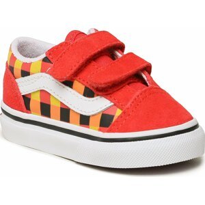 Tenisky Vans Old Skool V VN0A4VJJBJN1 Glow Checkerboard Red/Mul