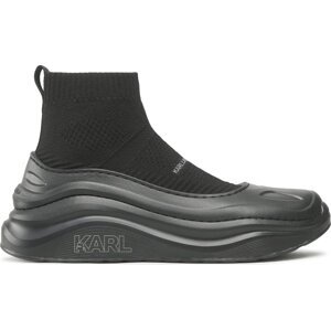 Sneakersy KARL LAGERFELD KL52730 Black Wool Mono