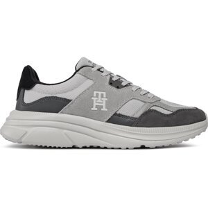 Sneakersy Tommy Hilfiger Modern Runner Lth Mix FM0FM04878 Šedá