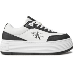 Sneakersy Calvin Klein Jeans Bold Flatf Low Lace Mix Ml Fad YW0YW01316 Black/Bright White 0GM