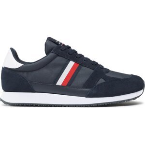 Sneakersy Tommy Hilfiger Runner Lo Vintage Mix FM0FM03431 Tmavomodrá