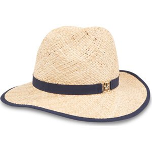 Klobouk Tommy Hilfiger Beach Summer Straw Fedora Hat AW0AW16044 Écru
