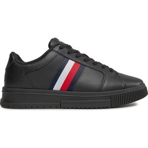 Sneakersy Tommy Hilfiger Supercup Lth Stripes Ess FM0FM04895 Black BDS