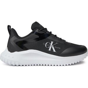 Sneakersy Calvin Klein Jeans Eva Runner Low Lace Mix Ml Wn YW0YW01442 Černá