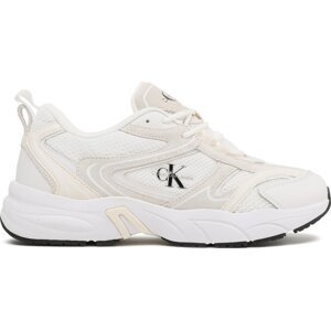 Sneakersy Calvin Klein Jeans Retro Tennis Oversized Mesh YM0YM00636 White/Creamy White 0K6