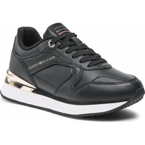 Sneakersy Tommy Hilfiger Elevated Feminine Leather Runner FW0FW07108 Black BDS