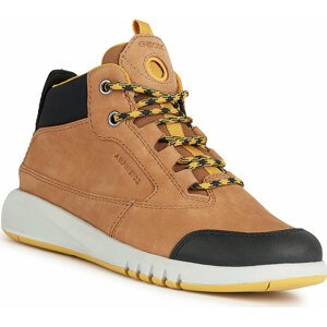 Kozačky Geox J Aeranter Boy Abx J04CYA 0CL11 C6F2G S Brown/Dk Yellow