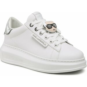 Sneakersy KARL LAGERFELD KL62576K White Lthr W/Silver