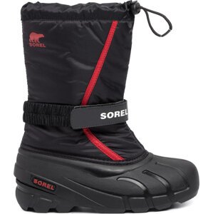 Sněhule Sorel Youth Flurry NY1965 Black/Bright Red 015