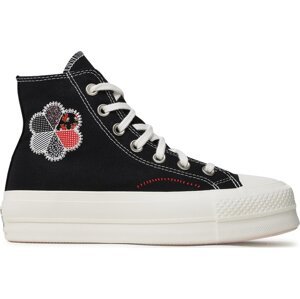 Plátěnky Converse Ctas Lift Hi A05194C Black/Egret/Red