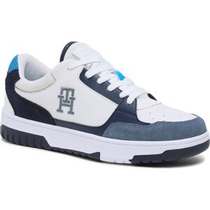 Sneakersy Tommy Hilfiger Th Basket Street Mix FM0FM04728 White/Shockingblue 01S