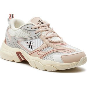 Sneakersy Calvin Klein Jeans Retro Tennis Low Lace Mh Ml Met YW0YW01373 White/Whisper Pink/Cedar Wood 02S