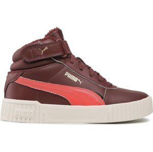 Sneakersy Puma Carina 2.0 Mid Wtr Jr 387380 02 Aubergine/Salom/Gold