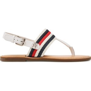 Sandály Tommy Hilfiger Flat Sandal Corporate FW0FW06988 Ecru YBL