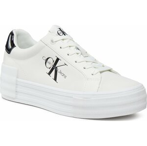 Sneakersy Calvin Klein Jeans Bold Vulc Flatf Low Lace Lth Ml YW0YW01294 Bright White/Black 01W