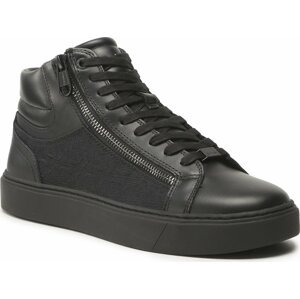 Sneakersy Calvin Klein High Top Lace Up W/Zip Mono Jq HM0HM01014 Černá