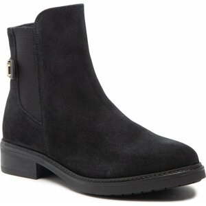 Kotníková obuv s elastickým prvkem Tommy Hilfiger Th Suede Flat Boot FW0FW06750 Black BDS