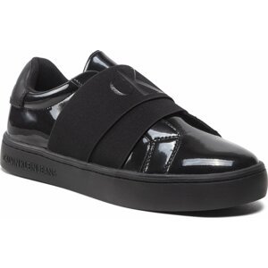 Sneakersy Calvin Klein Jeans Classic Cupsole Elastic Glossy YW0YW00874 Triple Black 0GJ