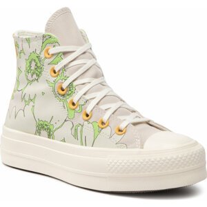 Plátěnky Converse Ctas Lift Hi A00652C Desert Sand/Lime Rave/Egret